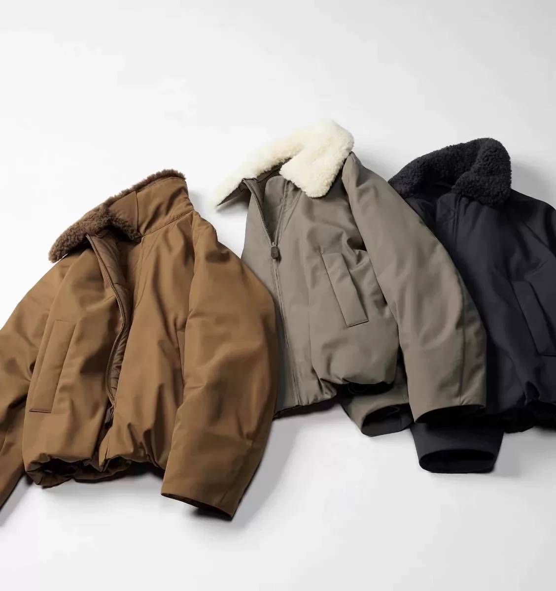 Winter New Style Air Cotton Jacket Large Collar Women's Men's Outerwear Coat Top Zipper Closure Long Sleeve  Color