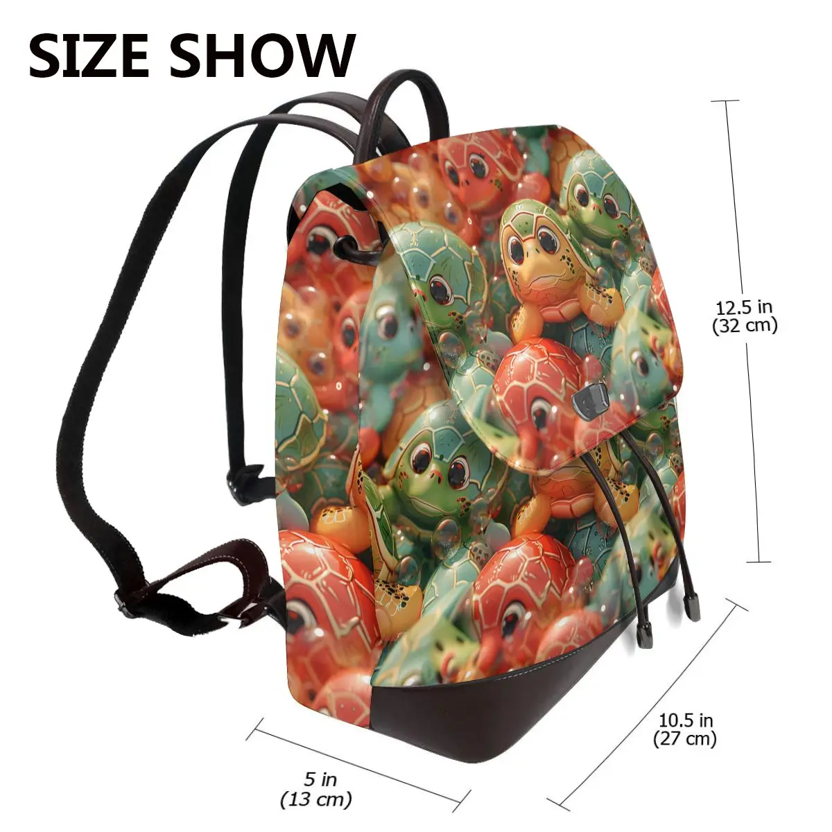 거북이 등껍질 디자인 3D 패턴 새로운 여성용 백팩 디자이너 고품질 가죽 심플 패션 대용량 백팩