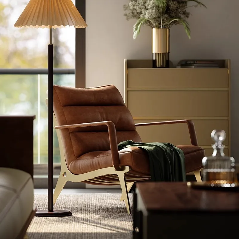 كرسي ترفيهي فردي بسيط وحديث، كرسي أريكة مصمم منزلي للضيوف