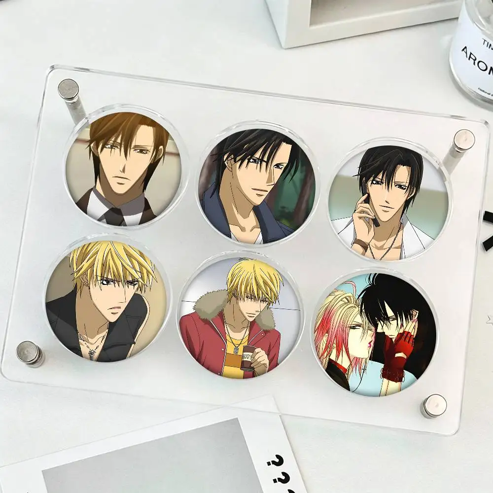 1pc Anime Skip Beat Cartoon Style Badge Brooches On Backpack Decoration Round Enamel Pins For Accessorys