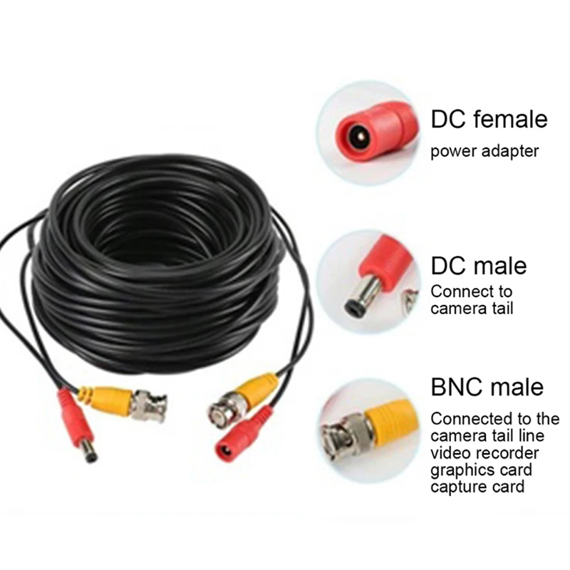 5M 10M 20M 30M 40M BNC RG59 Video Power Siamese Cable Security Camera CCTV Camera Wire Extension Cord