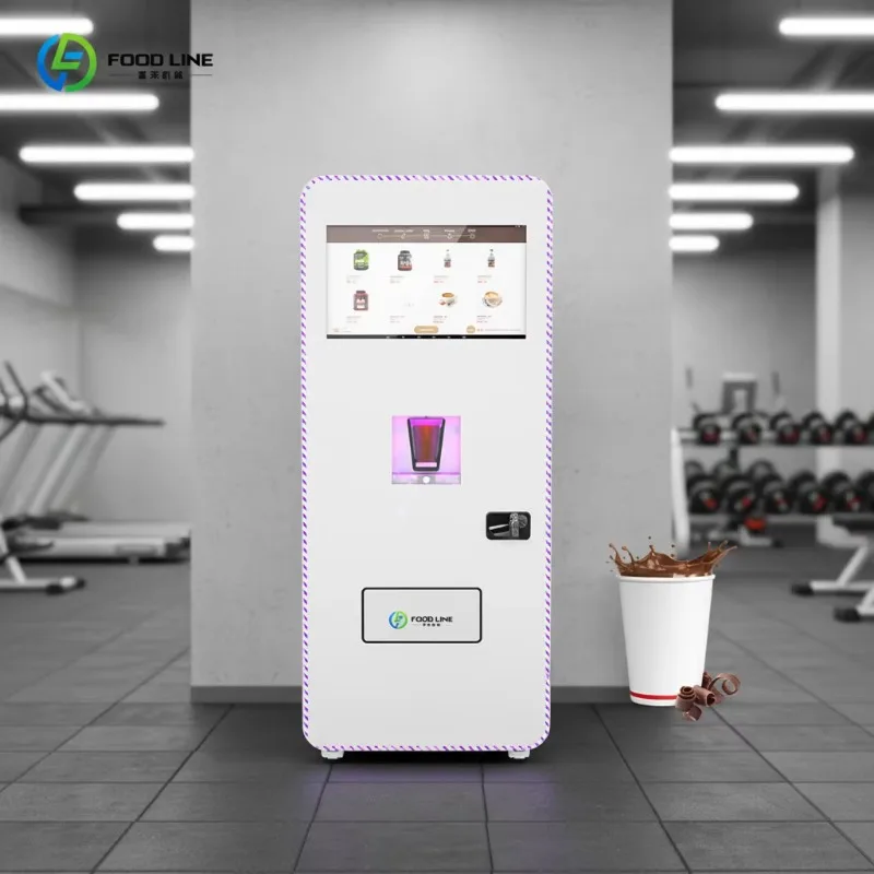Custom Unmanned Protein Milkshake Vending Machine 24 Hours Automatic Self Service For Gym Fitness Sports Center Commercial Use