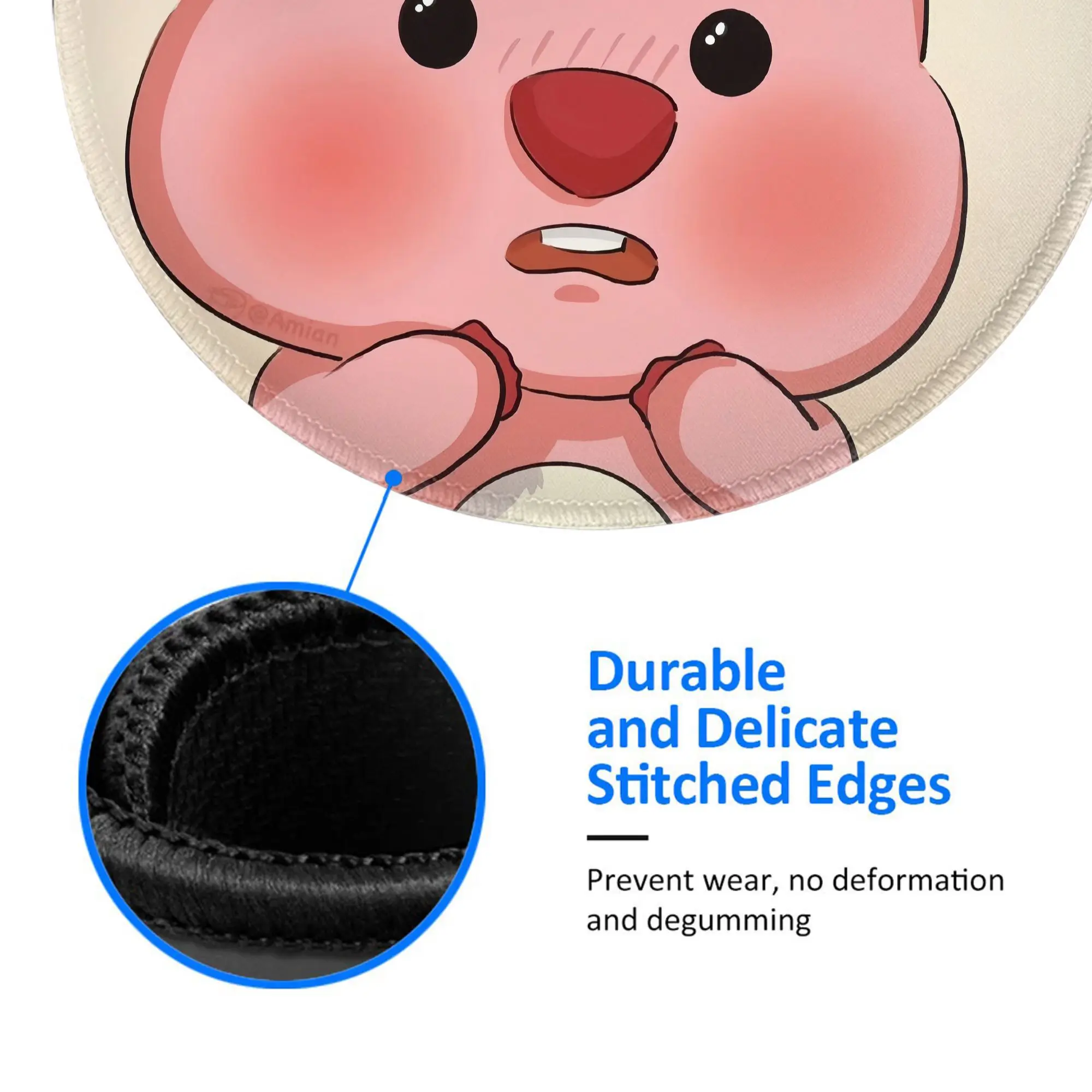 ‌ LOOPY Karpet Alas Mouse Mini Bulat Alas Anti Selip Desktop 8 Inci Alas Komputer Game Alas Mouse Karet Gaming