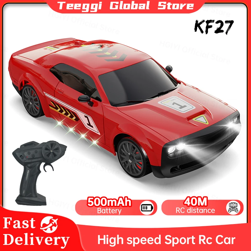 2.4G RC CAR With LED Light 4WD Remote Control Drift Cars Professional Racing Toys for Children Christmas Gifts VS GTR Model AE86