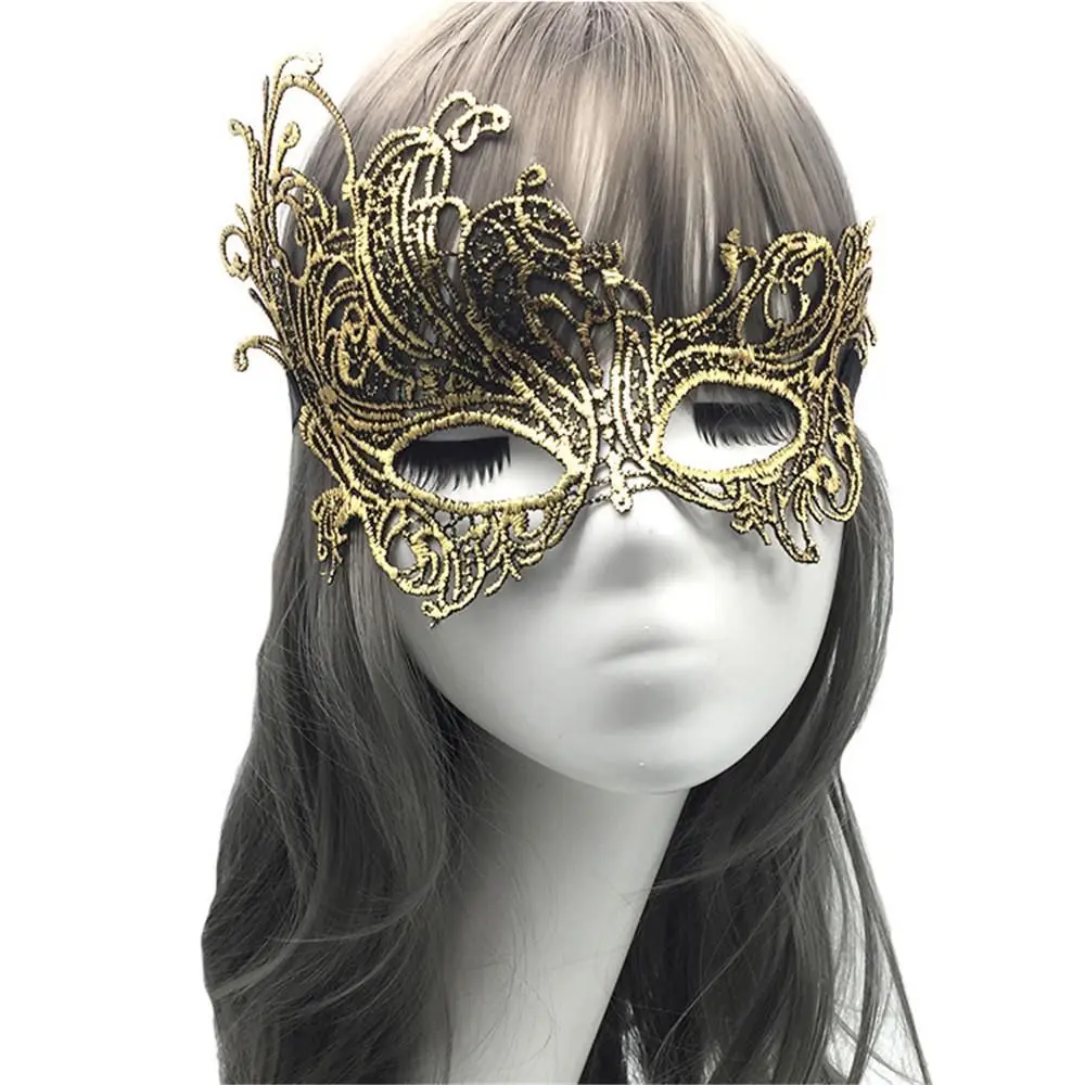 

Queen Show Masquerade Bronzing Face Mask Costume Cosplay Prom Props Lace Masquerade Party Supplies Dance Masks Venice Mask