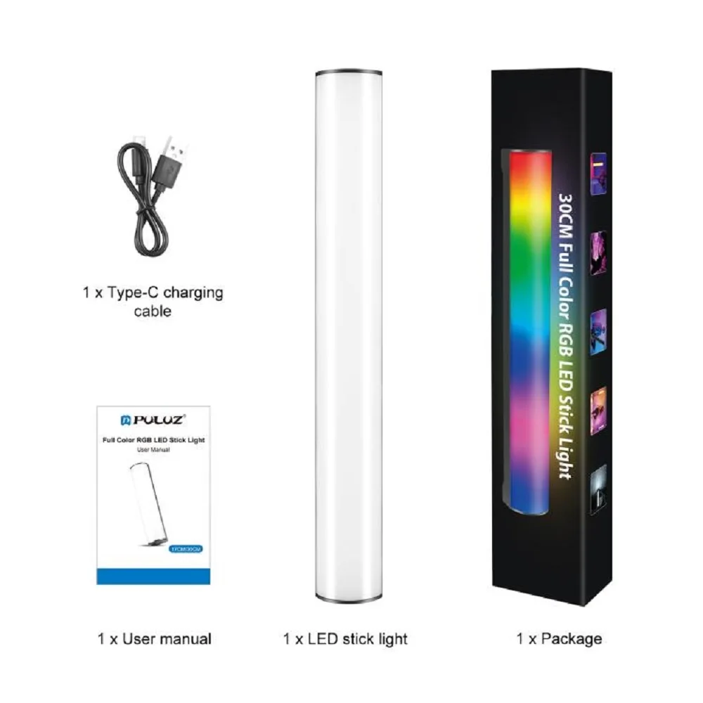 30cm Photography Photo Handheld Full Color RGB Stick Light Magnetic LED Fill Photography Video Light For Vlog