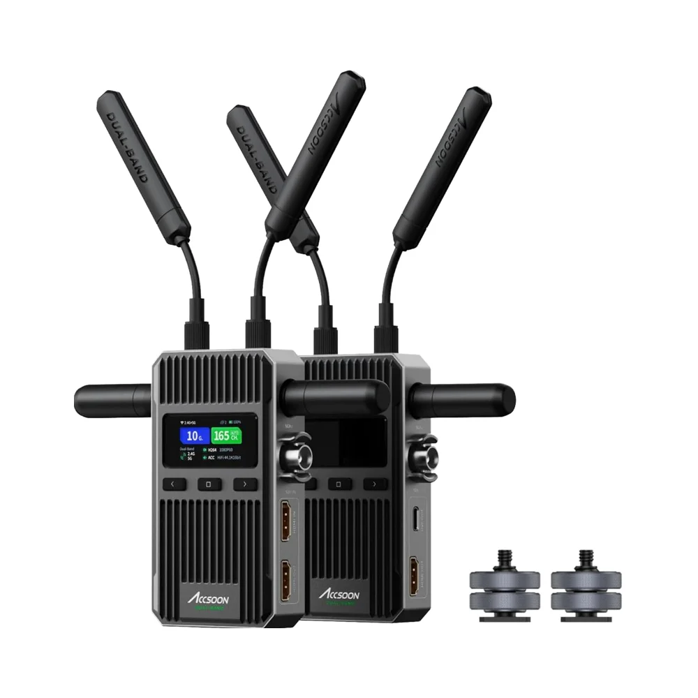 Accsoon CineView 2 SDI Wireless Video Transmission System 1500ft Ran 50ms Latency HD MI SDI UVC Live Streaming Dual-Band Action