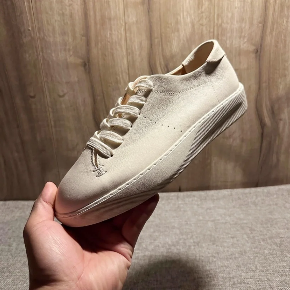 

Minimalist casual shoes top-grade cowhide, comfortable and breathable, small white shoes, round toe, for both men and women