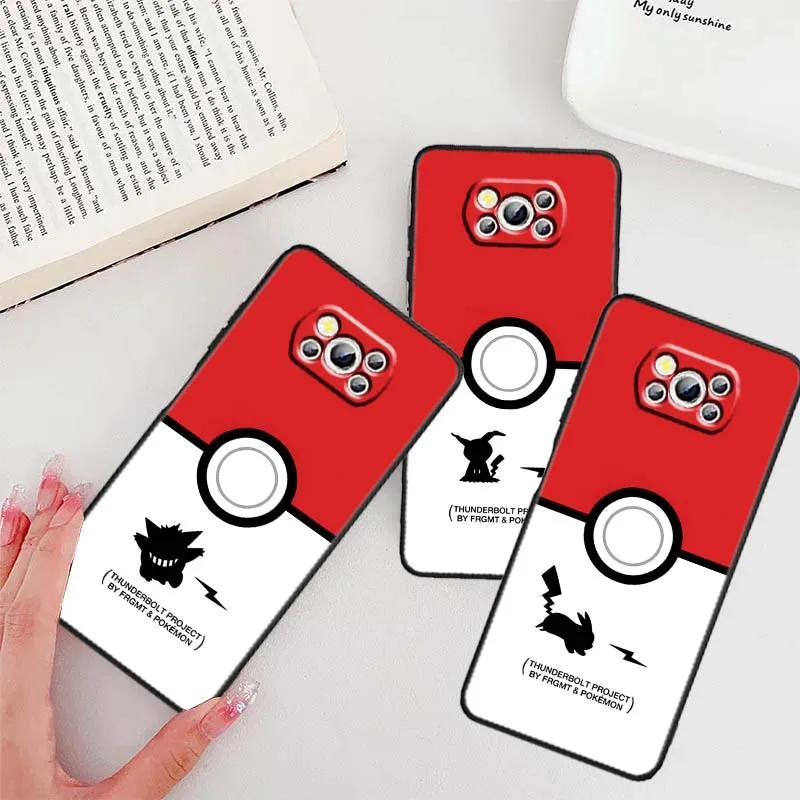 

P-Poksemons Animation Art Cover For Xiaomi Mi Poco F3 F4 F5 F6 X3 X4 X5 X6 X7 M3 M4 M5 M6 M7 GT Pro 5G Black