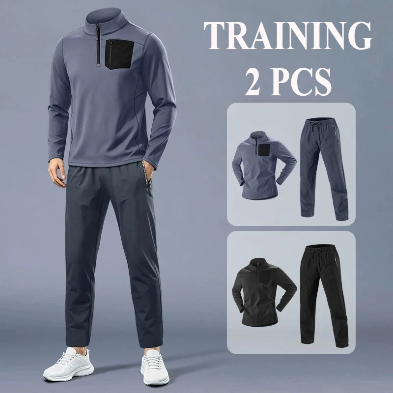 Windproof Autumn Mens Sportswear Sets Gym Joggings Sport Fitness Tracksuit Outdoor Warm Running Sweatpants 2026 Sport Suit