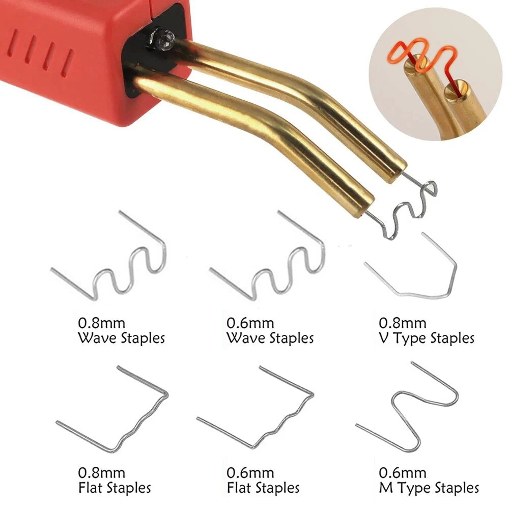طقم لحام دباسة ساخنة - 100-1200 قطعة من الأظافر المموجة المقطوعة لإصلاح البلاستيك التلقائي ومصد السيارة وأزرار ملحومة #3