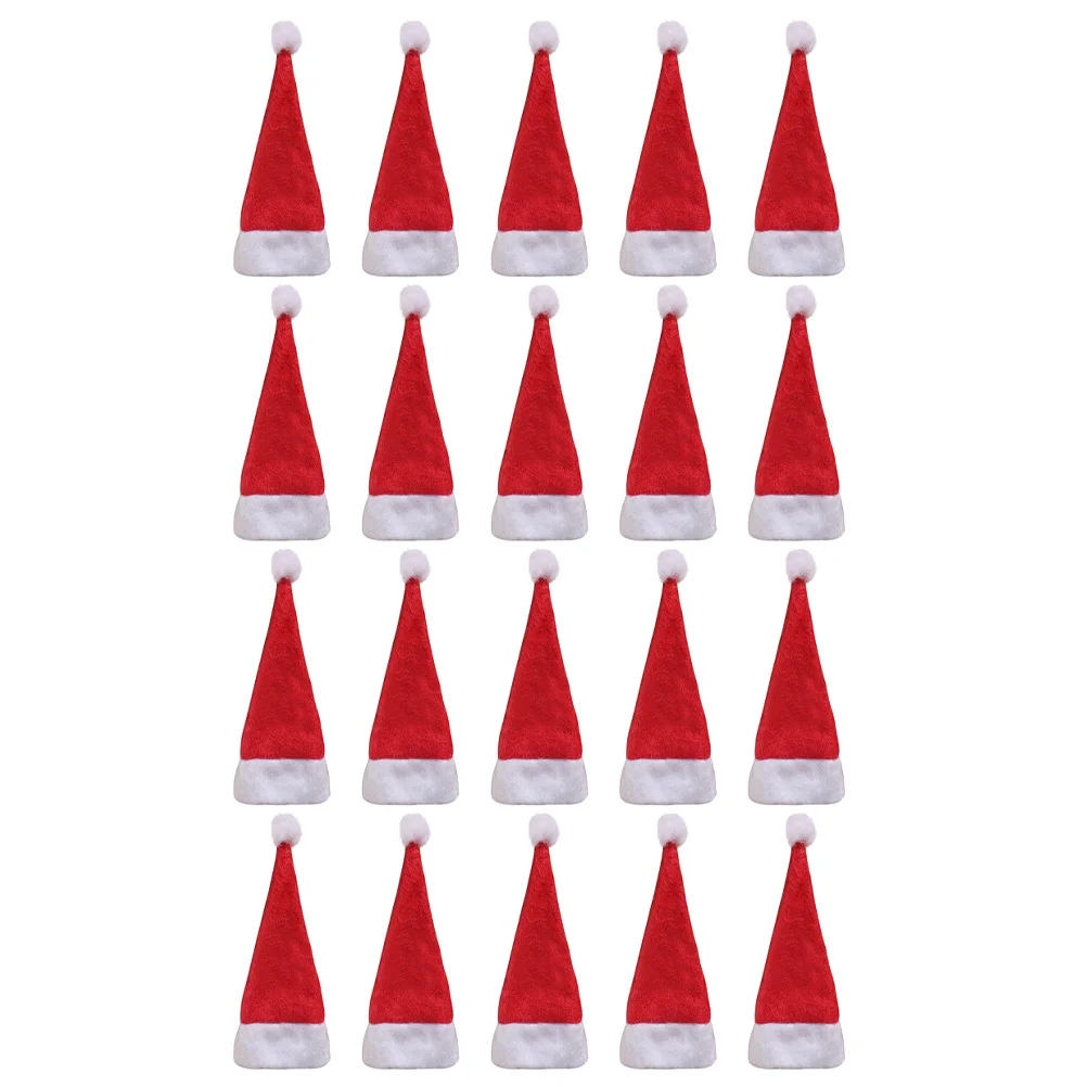 20 Pcs Christmas Candy Hat Cylinder Santa's Party Mini New Year Hats Lollipops Dedicated