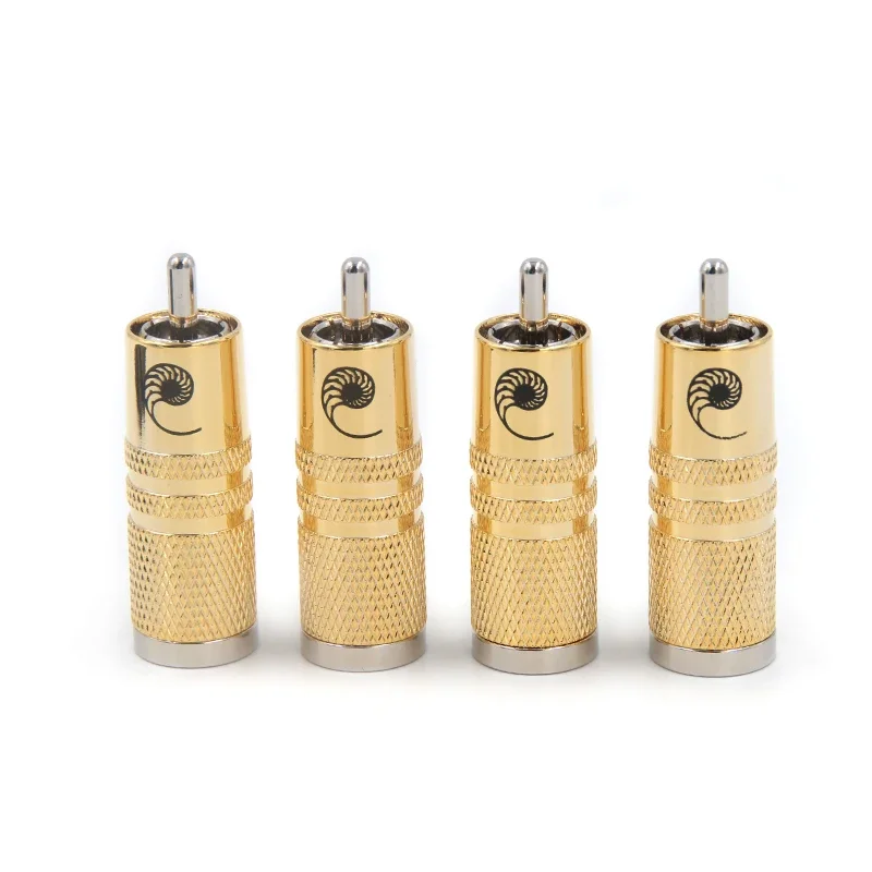 4pcs SRCA Signature Series Silver plate 8mm Male RCA connector rca plugs Audio Phono Copper Connector HiFi