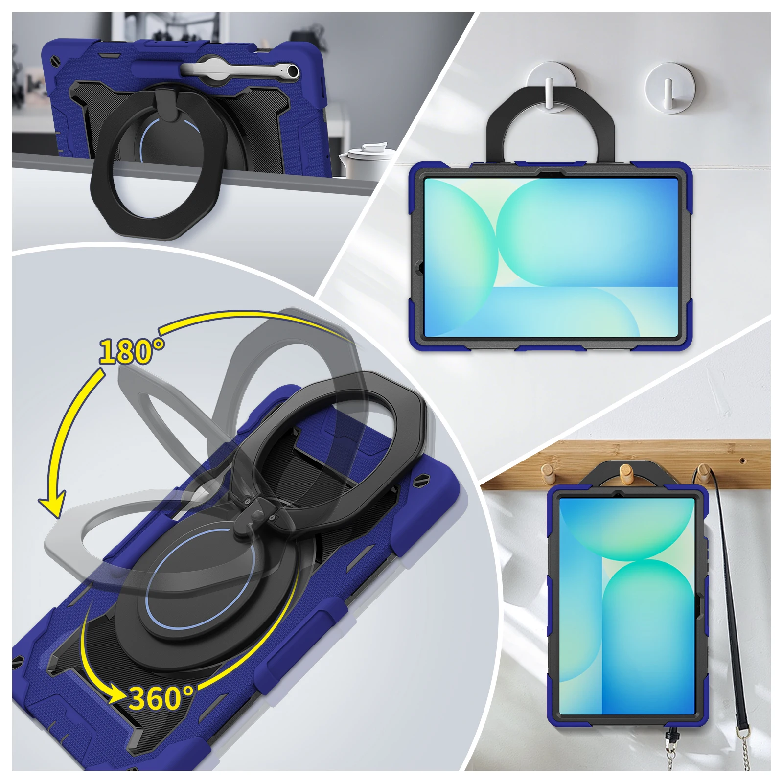 Stand Handle Grip Case For Samsung Tab S10 S9 FE S8 S7 FE Plus 13.1