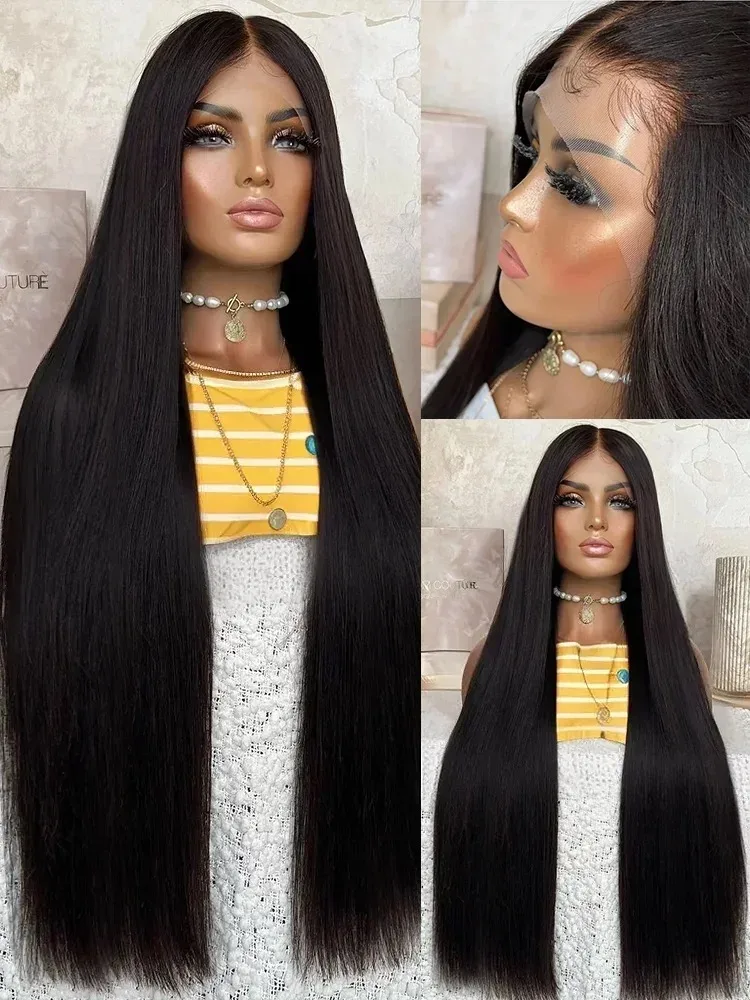 30 40 بوصة 13x4 HD العظام مستقيم شفاف الدانتيل الجبهة الباروكات 13x6 مستقيم الدانتيل أمامي خصلات الشعر المستعار الإنسان 220 كثافة الشعر البرازيلي