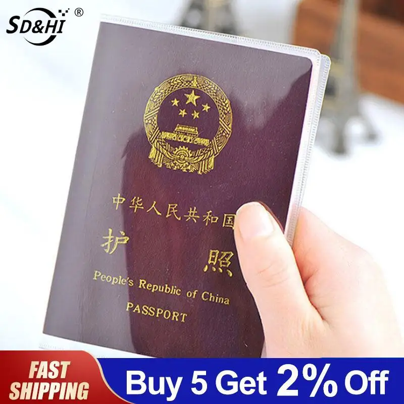 Funda de PVC transparente para pasaporte, funda transparente impermeable para documentos de viaje, soporte para pasaporte, envío directo, 1 ud.