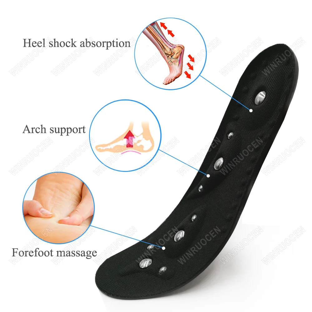 Semelle intérieure orthopédique de soutien de la voûte plantaire, thérapie magnétique, semelles de Massage des points d'acupuncture des pieds pour hommes, semelles de santé Anti-fatigue