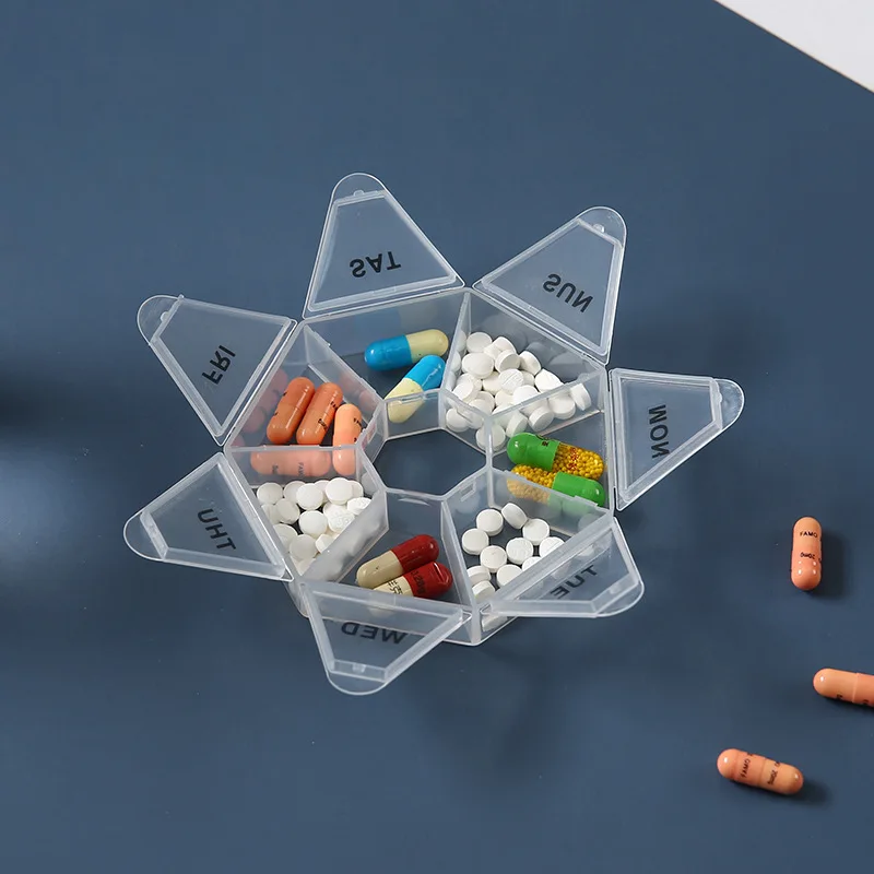 Mini Portable Pills Organizer Weekly Tablet Holder Portable Travel Mini Small Pill Box Pills Cases Storage Organizer Container