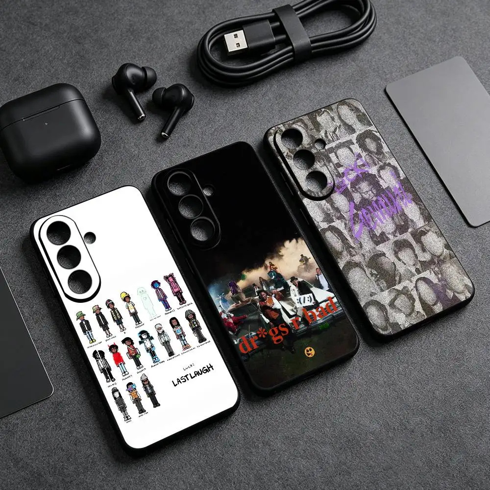 L-LUCKI Last Laugh Albums Phone Case For Samsung S26 25 24 23 22 21 20 Ultra Plus 5G Black