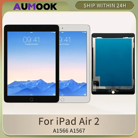 For iPad Air 2 LCD Touch Screen For iPad 6 A1566 A1567 LCD Display Touch Screen Digitizer Assembly Glass Replacement Repair Part