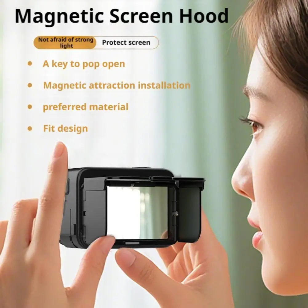 For Insta360 Ace Pro/Ace Pro 2 Camera Folding Screen Hood Perfectly Fits Prevent Glare Resist Strong Light Magnetic Shading Hood