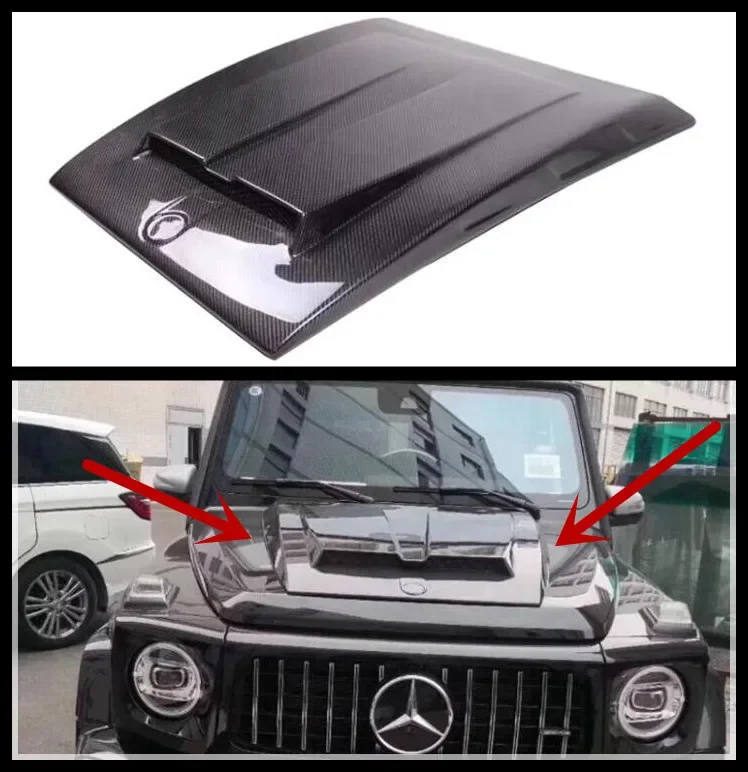 

Real Carbon Fiber Front Bumper Engine Hood Bonnet Vent Cover For Mercedes-Benz W464 G Class G500 G55 G65 G63 2018-2023