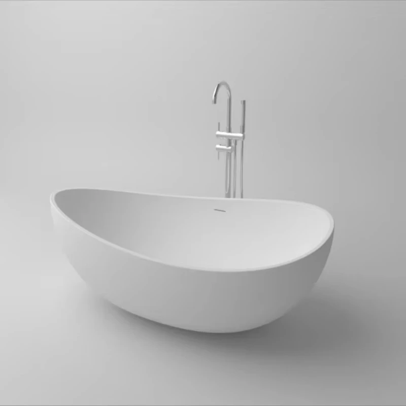 

Unique European Design Glossy White Acrylic Solid Surface Freestanding Hotel Soaking Tub