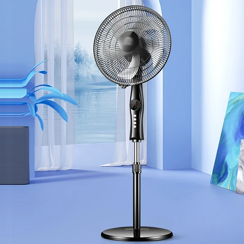 9 Blade Household Floor Electric Fan Circulates Air In Three Gears To Adjust White Wide-Angle Air Supply Rated Power 60W