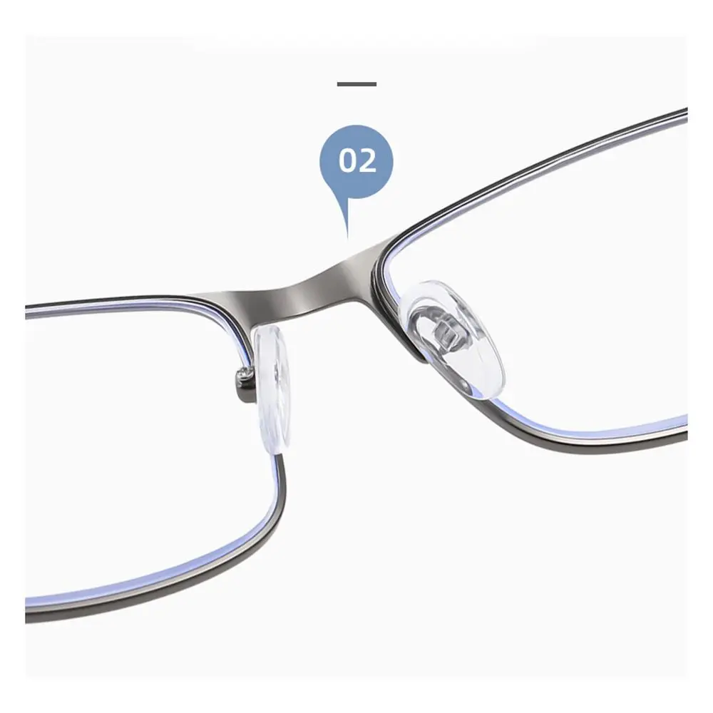 Anti Blue Light Blocking Reading Glasses Men Women Business Metal Frame Resin Prescription Glasses Lenses Eyewear +1.0~4.0