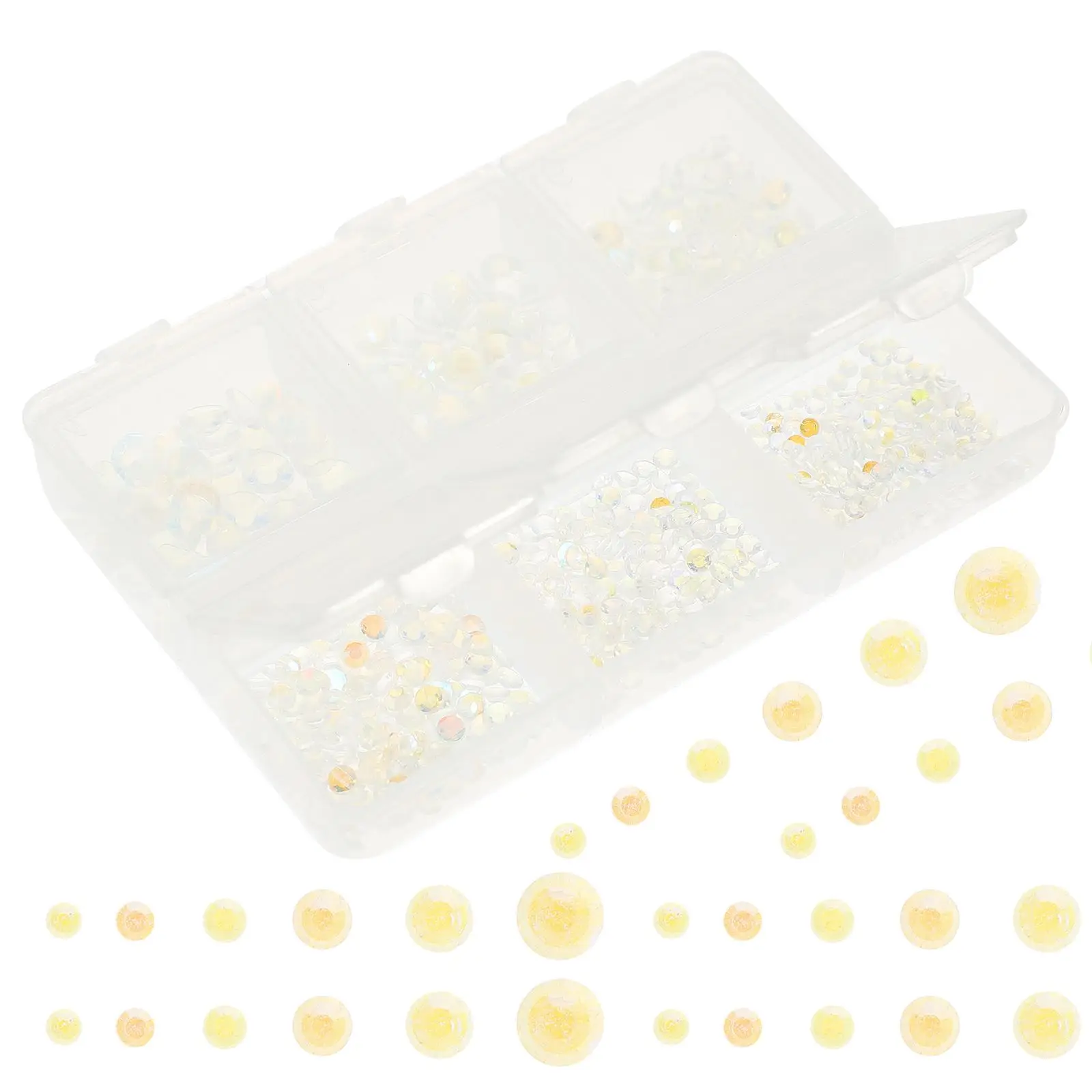 

6 Pcs White Rhinestone Nail Patches Flatback DIY Manicure Decorations Ornaments Charms Craft Accessories Phone Case Decor