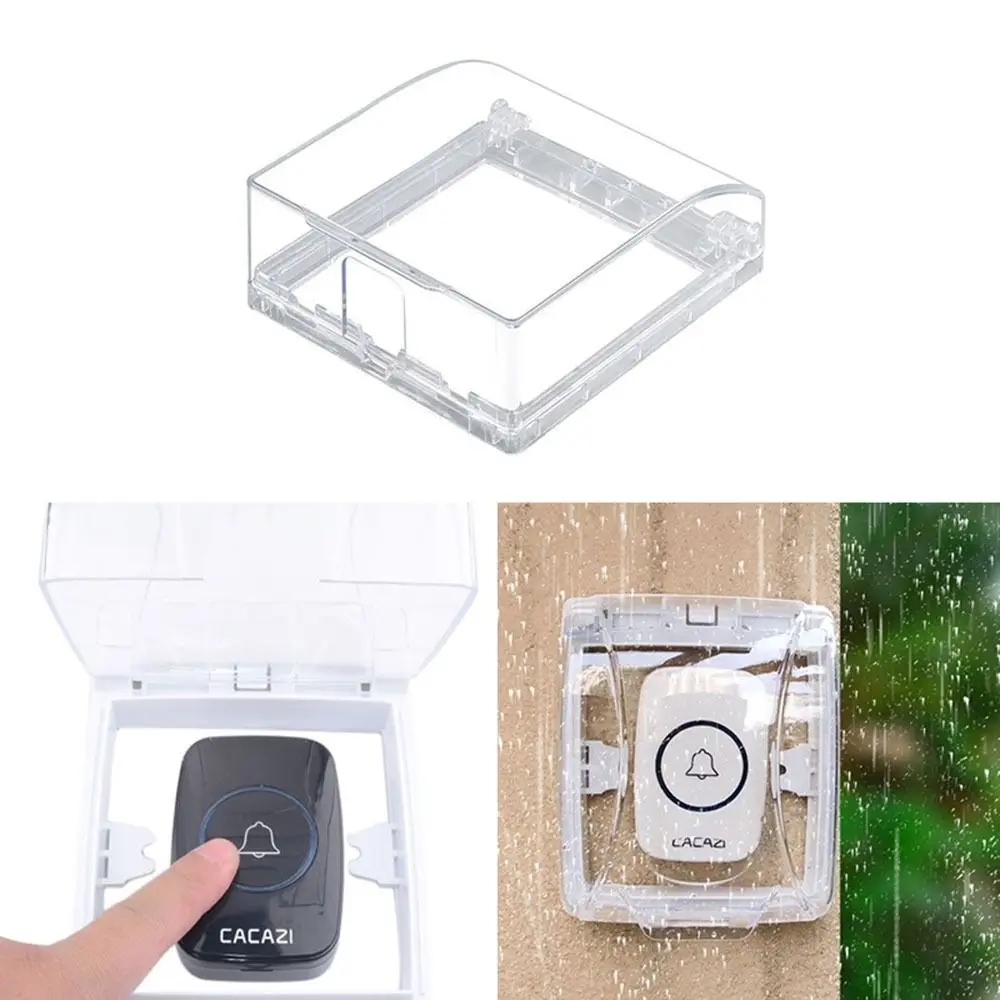 Wireless Doorbel Child Power Outlet Waterproof Switch Rain Cover Transparent Doorbell Waterproof Cover Splash Box