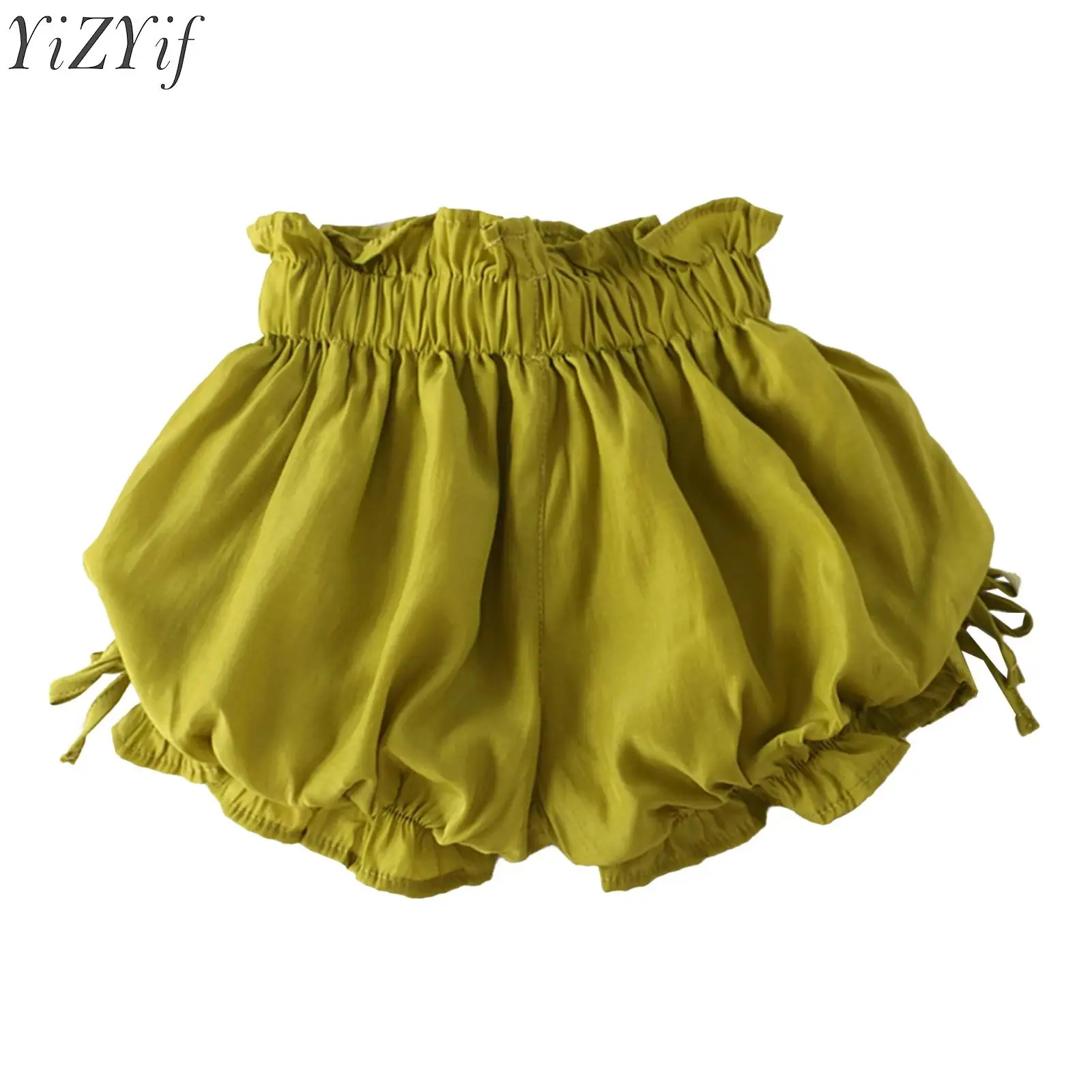 

Toddler Little Girls Shorts Lolita Solid Color Ruffled Lantern Boxer Shorts Bloomers Outfits for Casual Daily Wear Home Wear