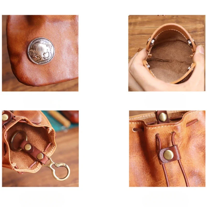 في الهواء الطلق حقيبة مفاتيح جلد البقر الحقيقي رخيصة محفظة نسائية للعملات المعدنية عملة حقيبة الرباط الخصر مقسم حقيبة الحقيبة كالاباش أكياس تعبئة المجوهرات