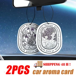 Carro Aromaterapia Perfume sólido, Aromaterapia Card Pendant, Perfume purificante de ar, 2 pcs