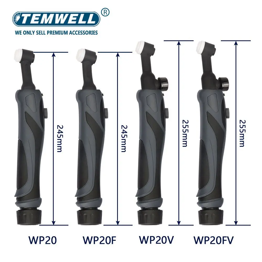 TEMWELL WP20 WP-20F WP20-V WP20-FV cuerpo de cabeza de soplete de soldadura TIG para agua refrigerada 250A serie máquina Au 20 Dropship al por mayor