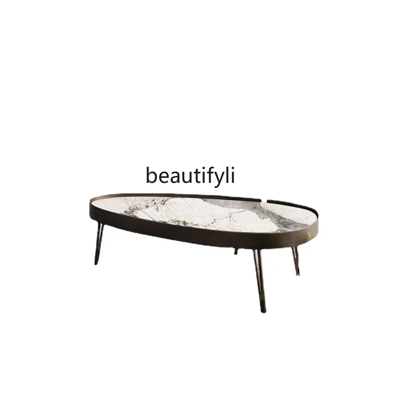 

zqLight Luxury Stone Plate Coffee Table Combination Modern Simple Small Apartment Home Creative Living Room Side Table