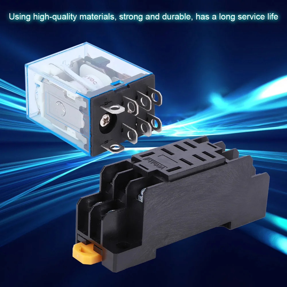 

8 Pin Relay + Base Set Coil High Quality Electronic Component LY2NJ 24V 8 Pin Relay + Base Relay Electronic Component