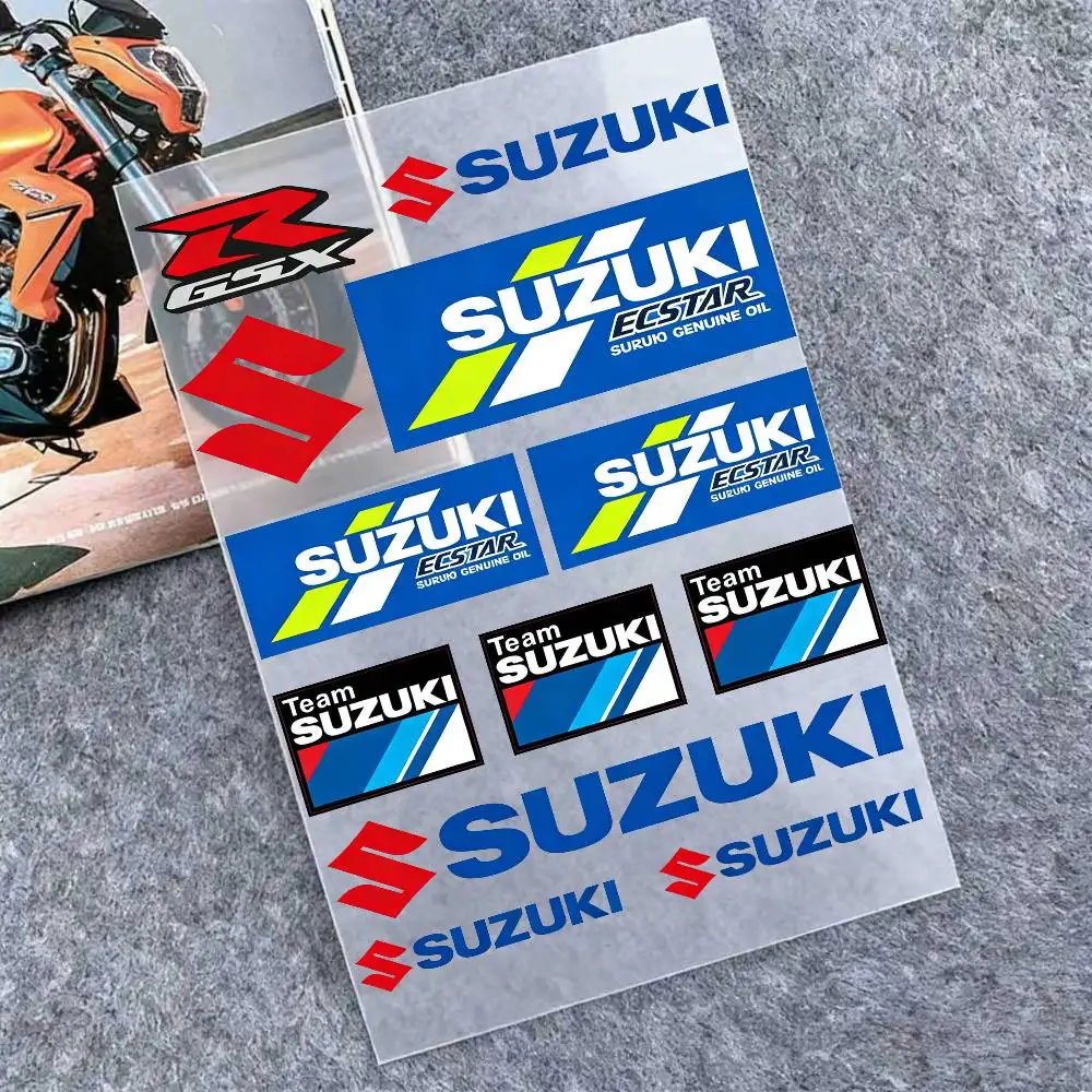 

Светоотражающие наклейки для мотоциклов Suzuki, водонепроницаемые наклейки для шлема, скутера, топливного бака, ящика для инструментов, гоночные наклейки