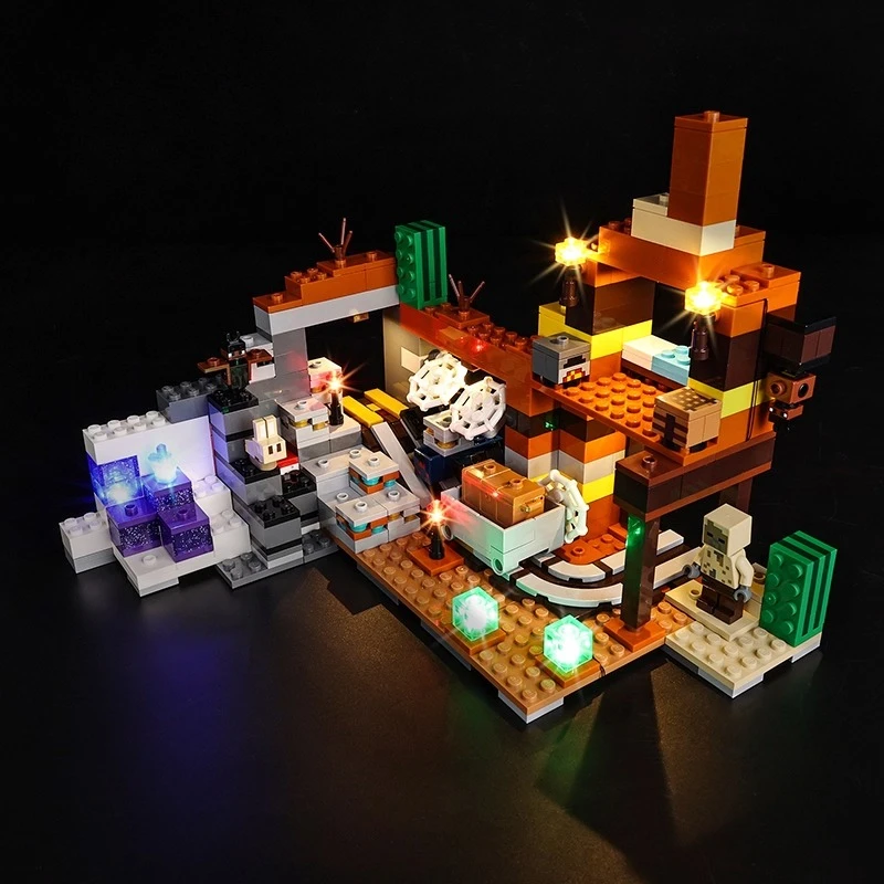 مجموعة إضاءة LED بدون نموذج مناسبة لـ LEGO The Badlands Mineshaft Minecraft 21263 (لا تشمل مكعبات البناء)