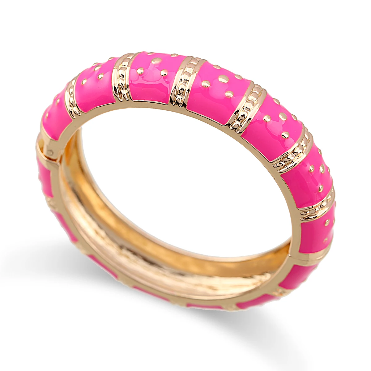 HAHA&TOTO New Arrived Women's Gold Plated Enameled Colorful Round Cuff Bracelet Statement Bangle Fashion Jewelry Drop-Shipping