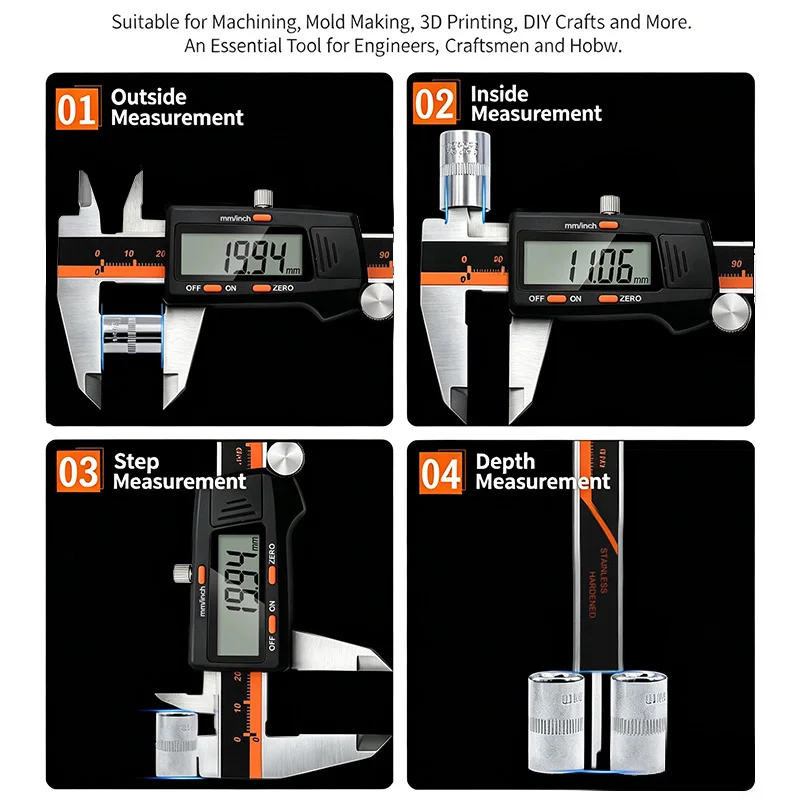 6-Inch 0-150mm digital calipers Stainless Steel Electronic Digital Vernier Caliper Metal Micrometer Measuring tool