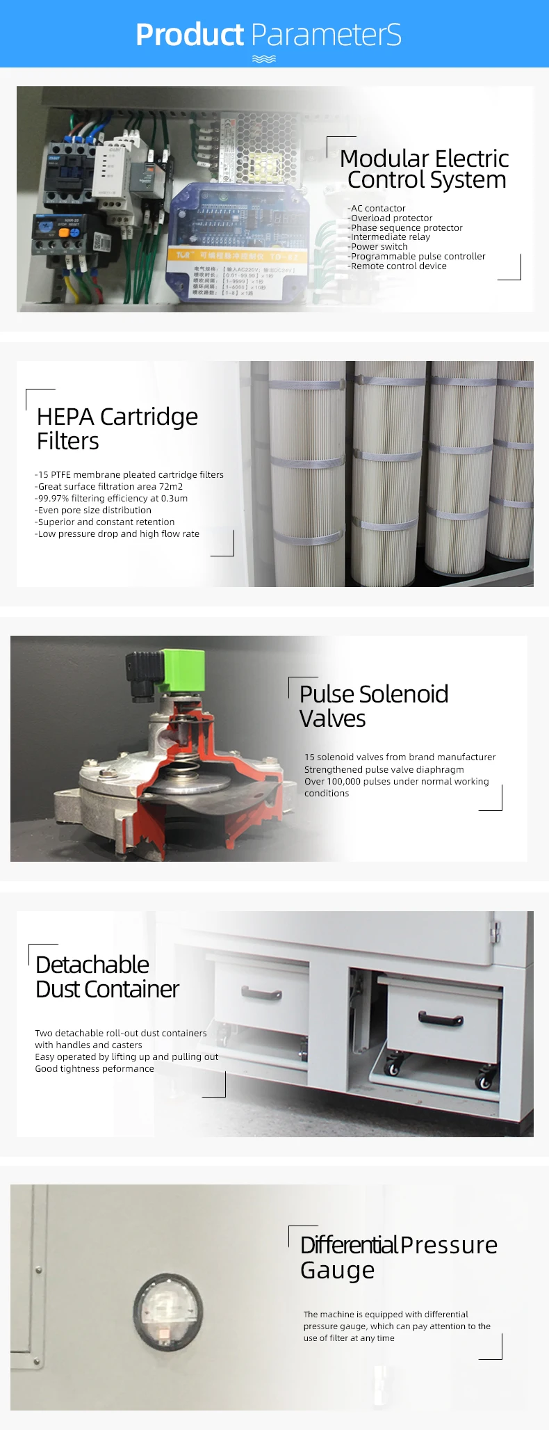 Высокопроизводительный пылесборник DJS750 высокого объема: регулирование воздушного потока и импульсная очистка для интенсивных сценариев пыли