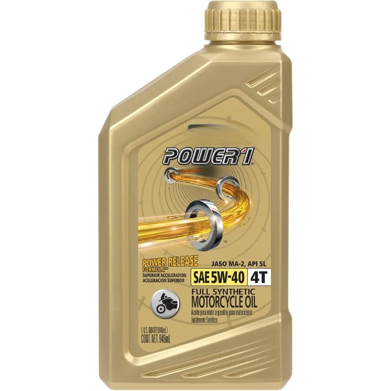 

Power1 4T 5W-40 Full Synthetic Motorcycle Oil, 1 Quart, Pack of 6