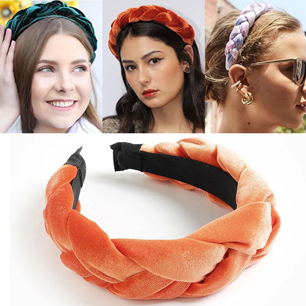 Velvets Braid Headband Headwear Women Fashion Hair Bands High Quality DIY Hair Styling Hoop Accessories For Hair Fixing Tools