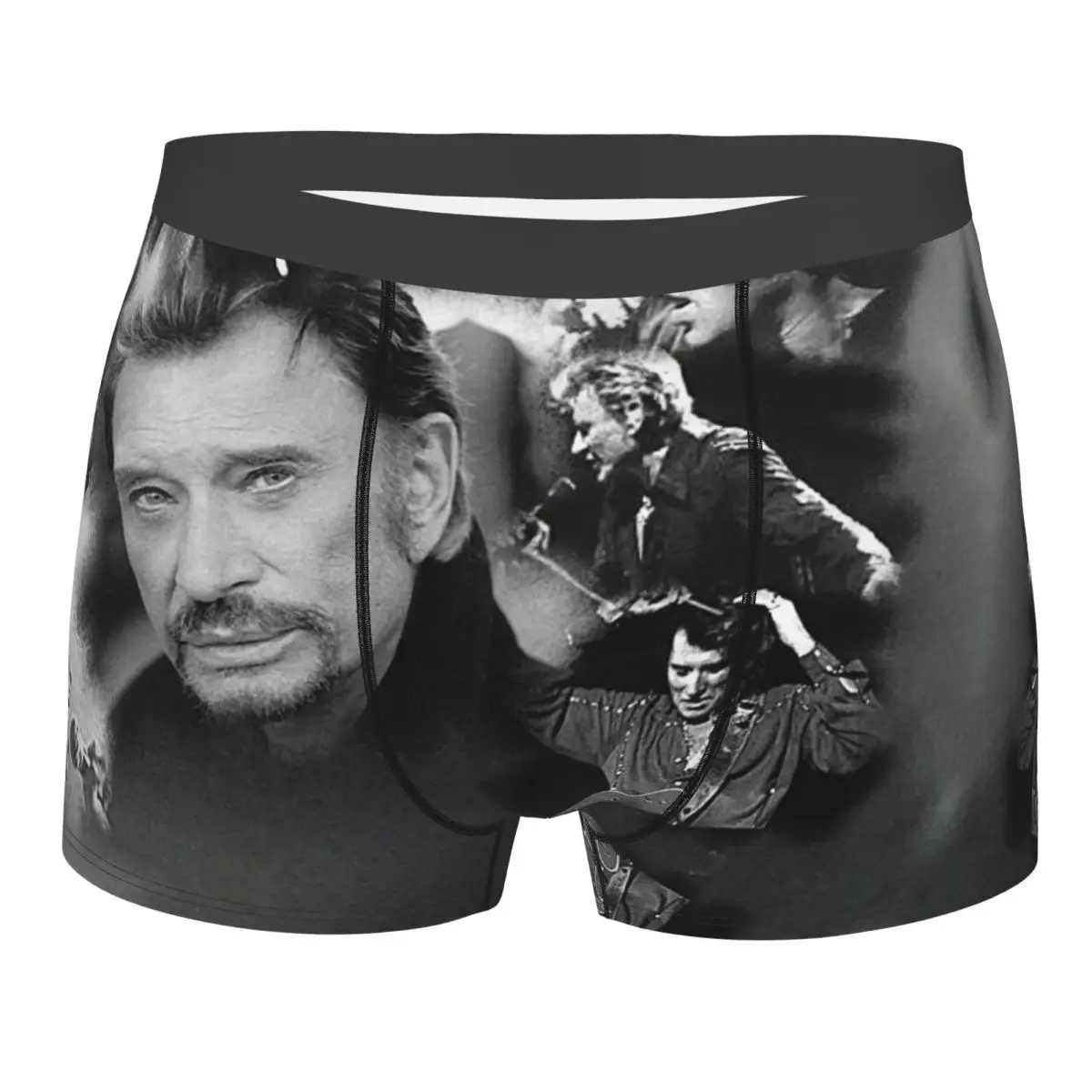 

Retro Rock Johnny Hallyday Underwear Men Printed Custom French France Singer Boxer Shorts Panties Briefs Soft Underpants