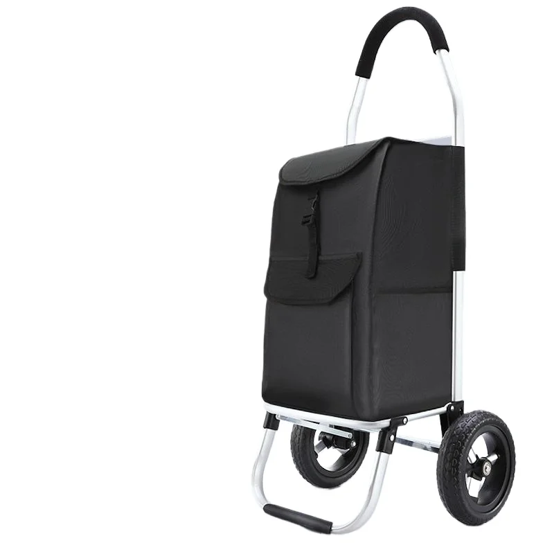 Portable Stair-Climbing Shopping Cart for Grocery Hauling Foldable Lightweight Trolley for Home Use Elderly Hand-Pushed Cart