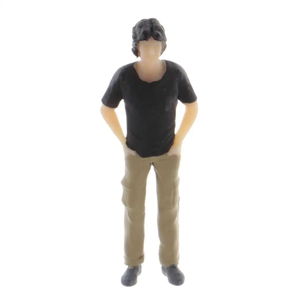 1/64 Hars Uniform Man Beeldje Figuur, Schaal Action Figure Model voor Diorama's DIY Omgebouwd Voertuig Scène