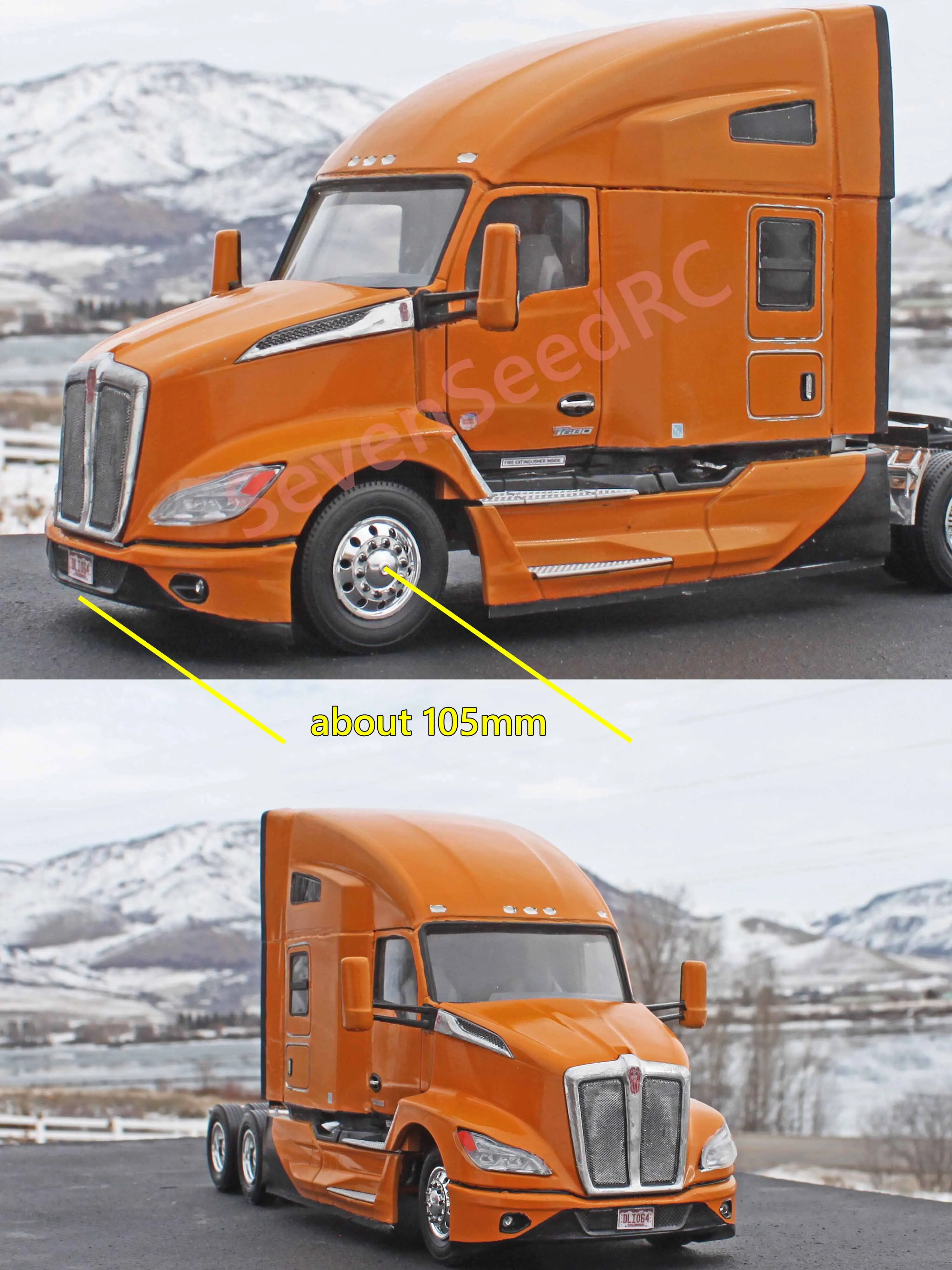 3d Printed Truck KENWORTH T680 NG 76 INC1/14 Fmx Static Dot Model JDM Tamiya Lesu Lxy Scaleclub SCX10 trx6 Crossrc nt jt4