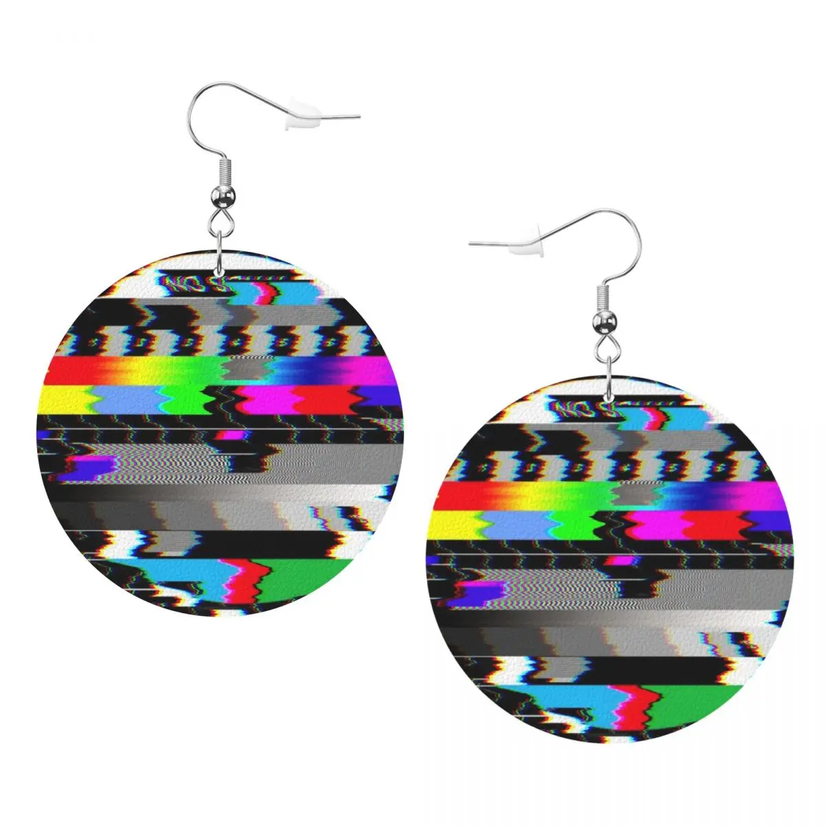 

Custom Sided No Signal TV Retro Style Leather Earrings for Women Teardrop Dangle Earrings Jewelry Accessories