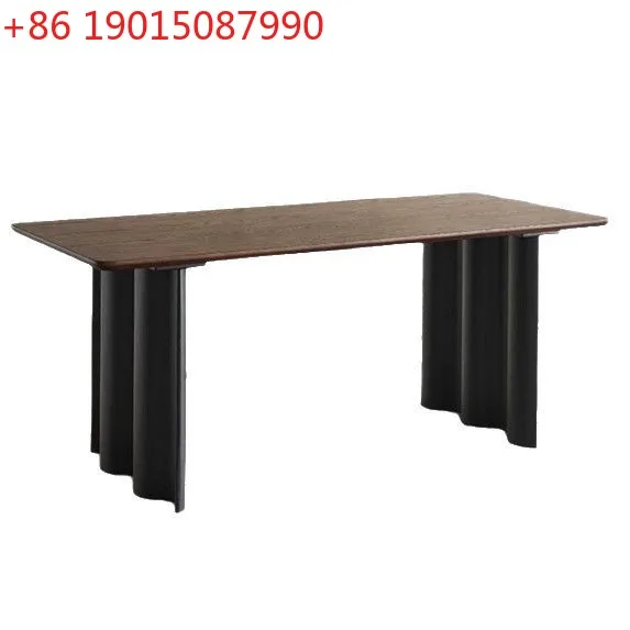 French retro solid wood  long table conference table small apartment home dining table designer rectangular
